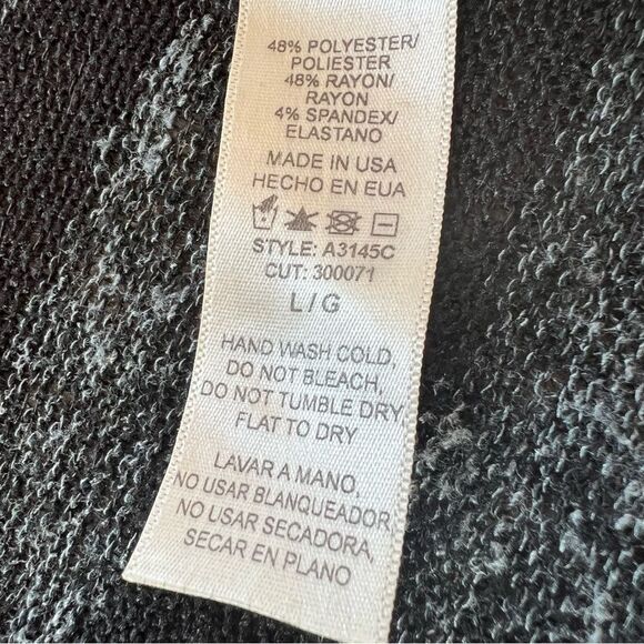 Chris & Carole Open Front Long Sleeve Lightweight Black Gray Cardigan - Picture 4 of 7